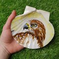 Hawk Portrait Painted Shell