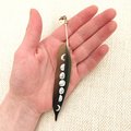 Moon Cycles Painted Mini Feather