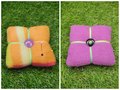 Orange And Pink Plaid Fleece Pin Cushions