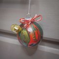 Christmas Colors Acrylic Pour Tree Ornaments