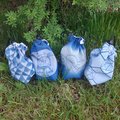 Hand Printed Cyanotype Dice Bags
