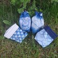 Hand Printed Cyanotype Dice Bags