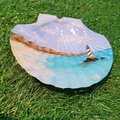 Beach Landscape Painted Shell