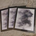 Running Lion Fumage and Ink Illustration