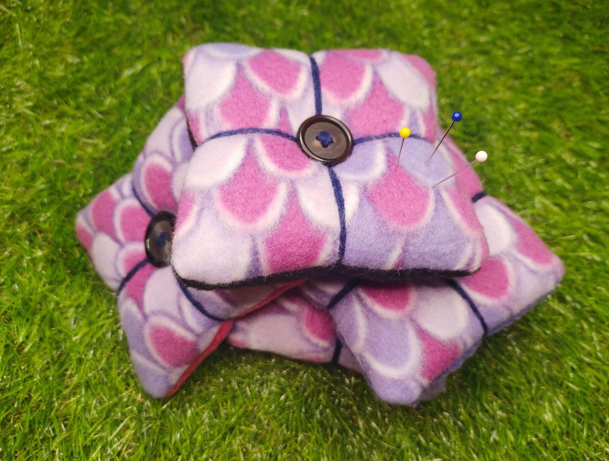 Purple Scale Pattern Fleece Pillow Pin Cushions