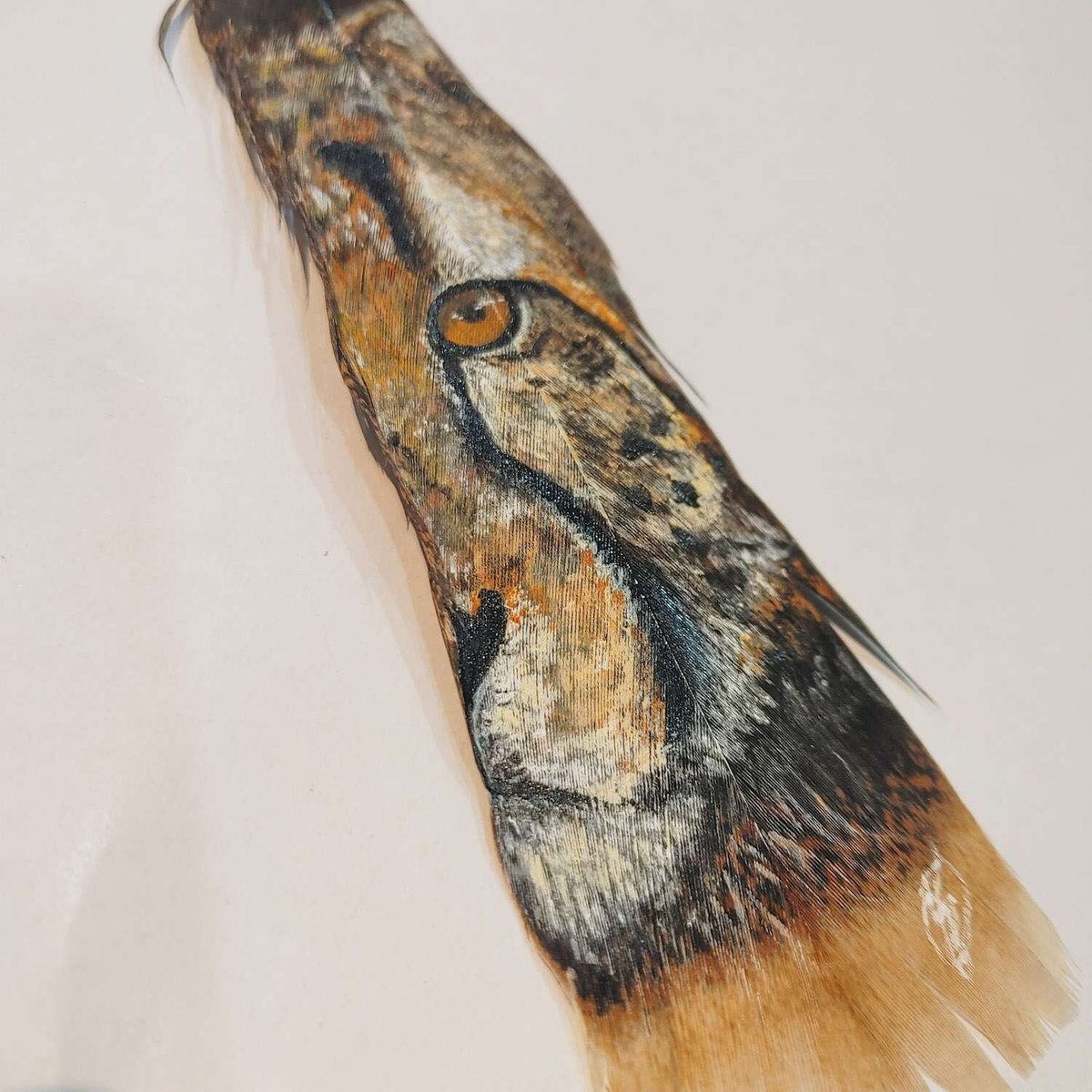 Cheetah Painted Turkey Feather