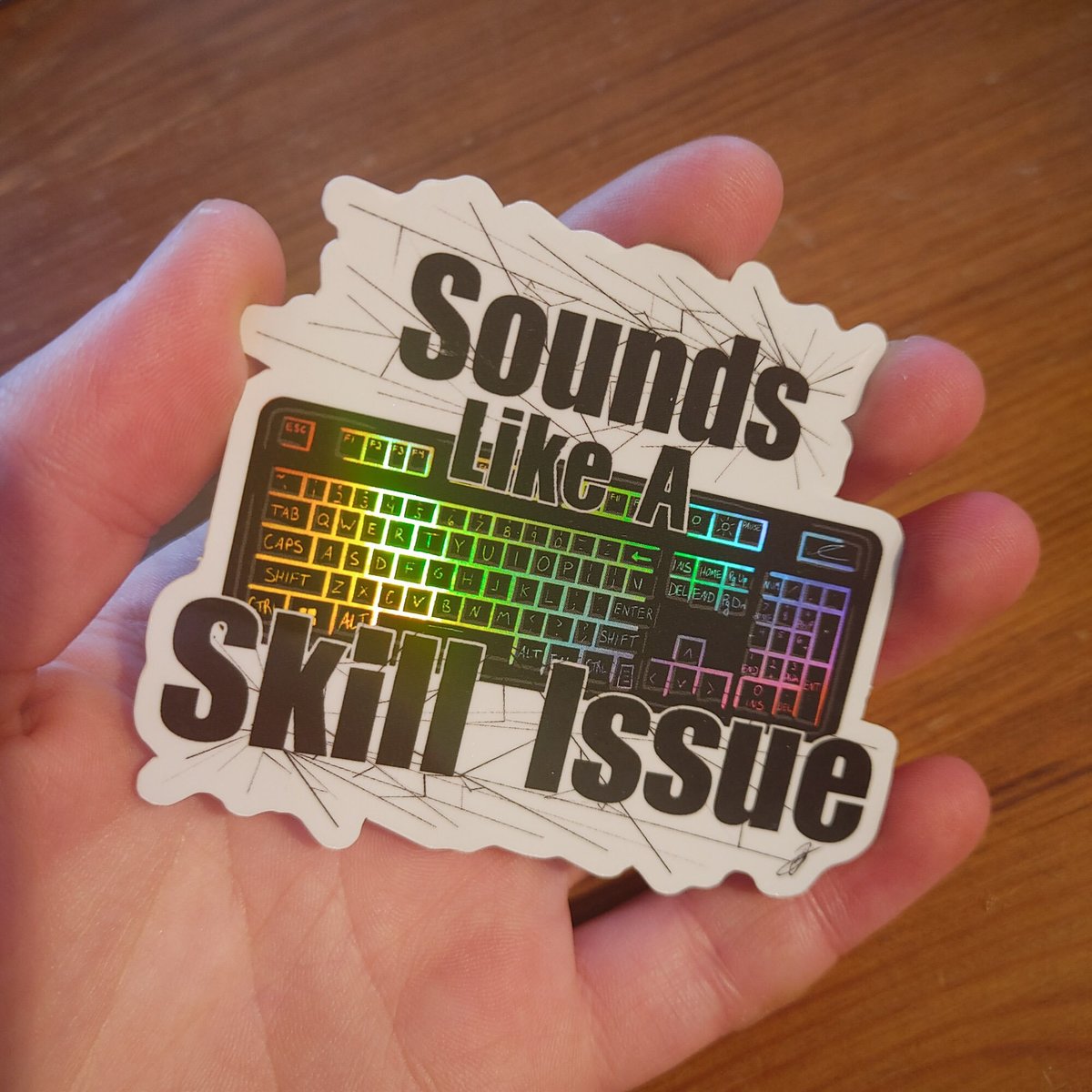 Gamer Skill Issues RGB Keyboard Holographic Sticker