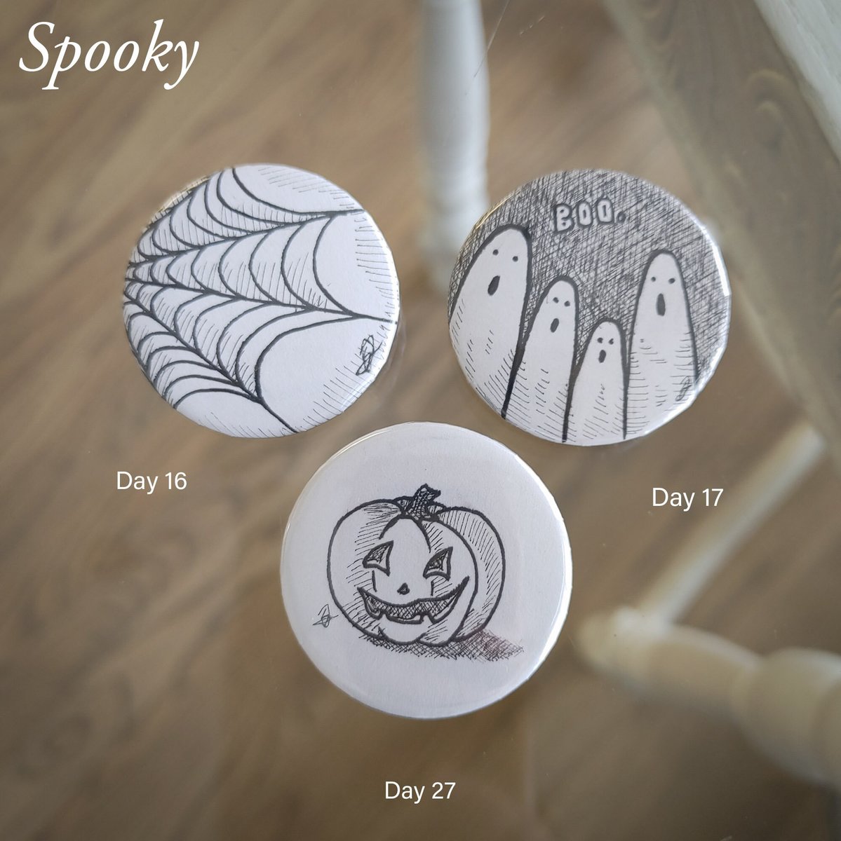 Inktober 2023 Button Pins