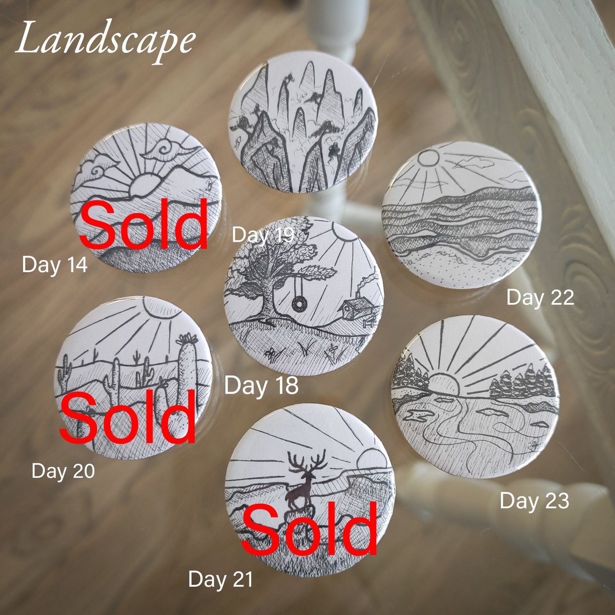 Inktober 2023 Button Pins