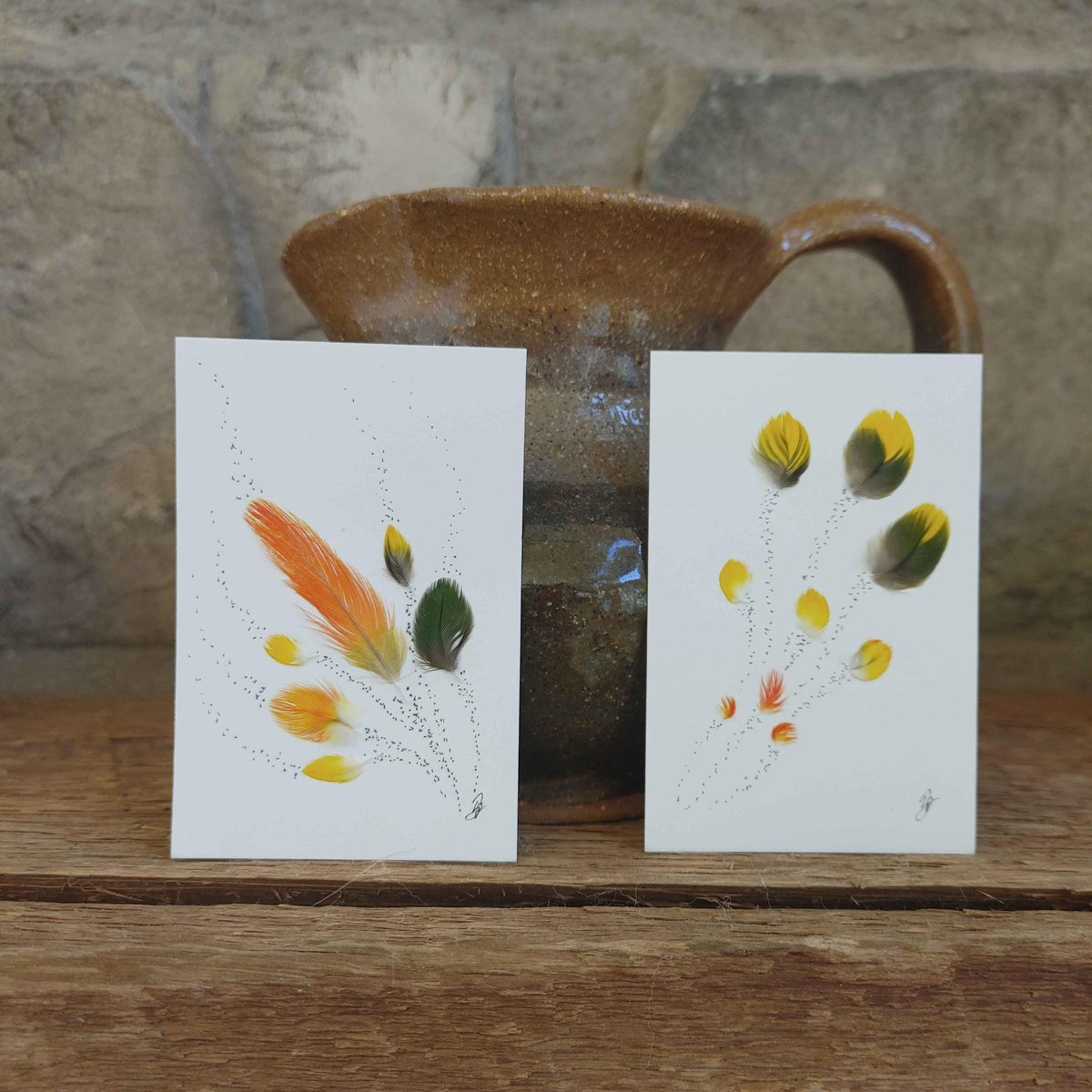 Mini Feather Collage Illustrations