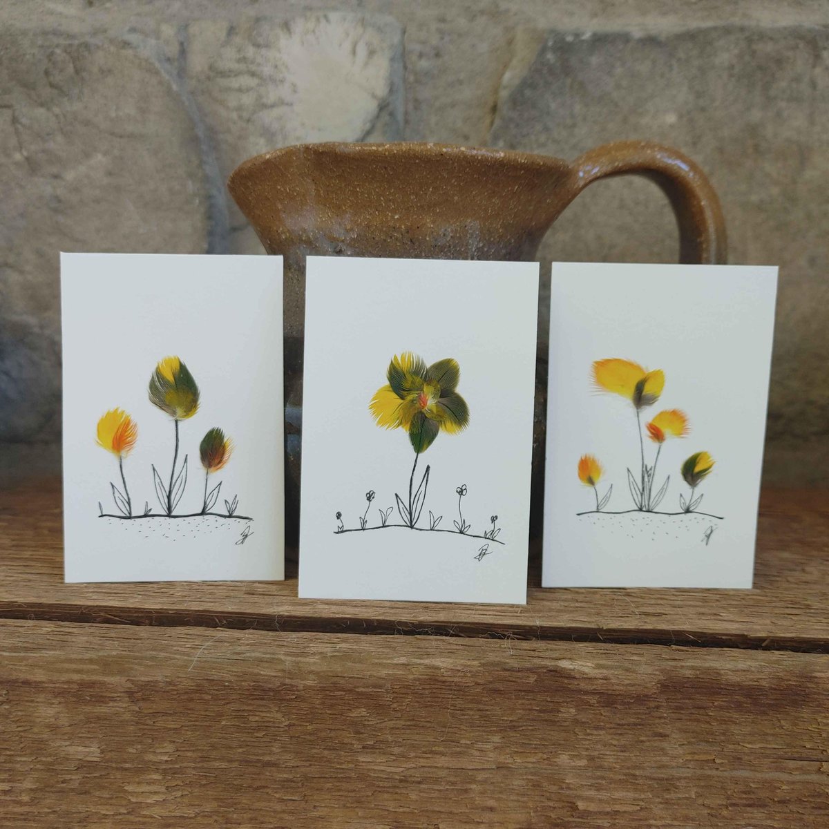 Mini Feather Collage Illustrations