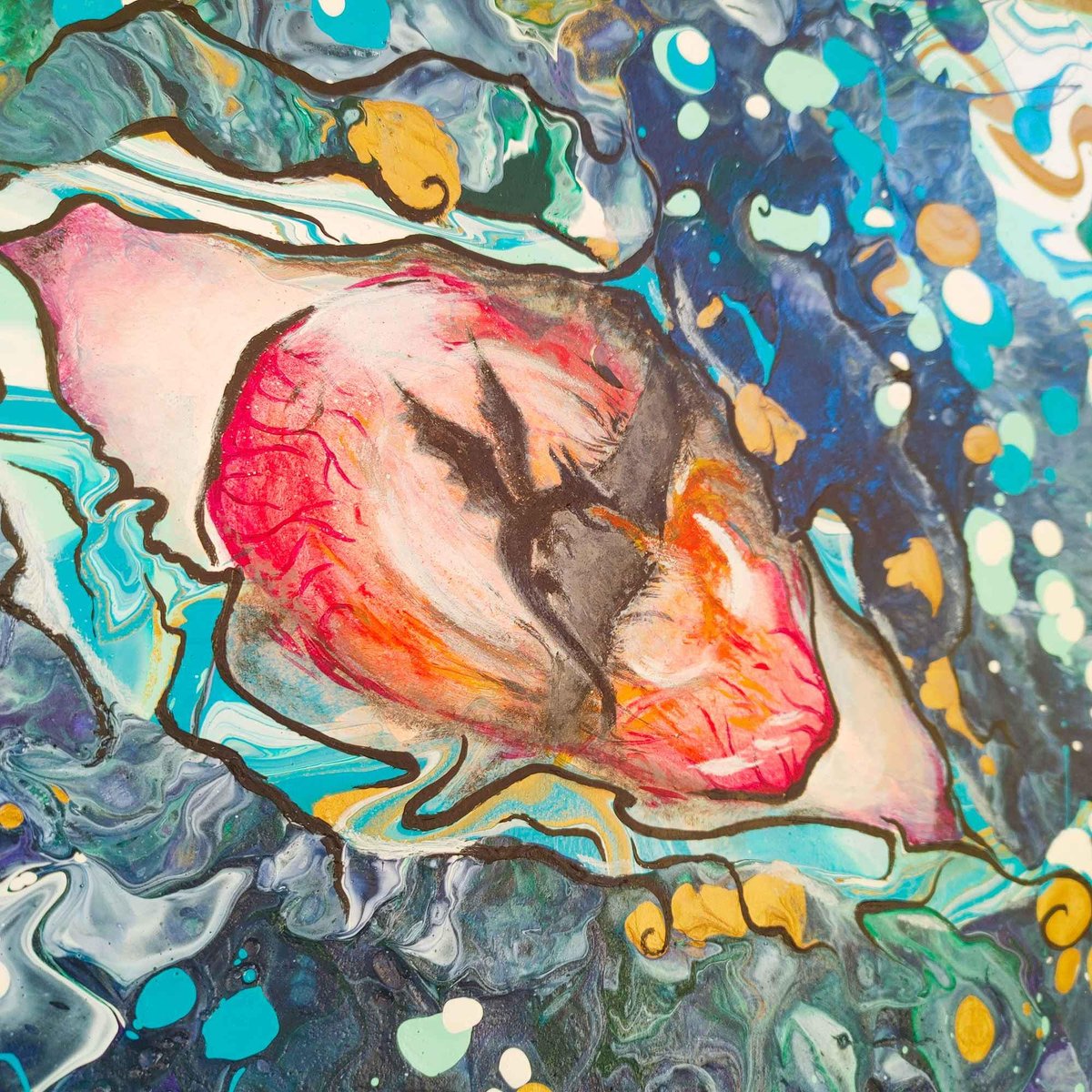 Dragon's Eye Reflection Acrylic Pour Painting