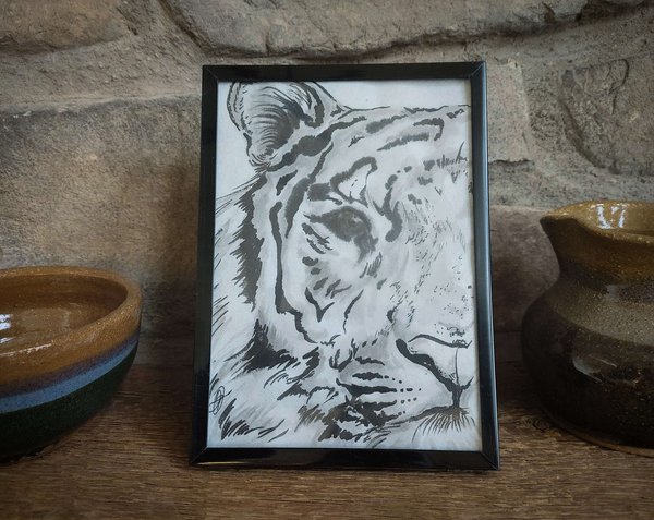 Half Tiger Portrait