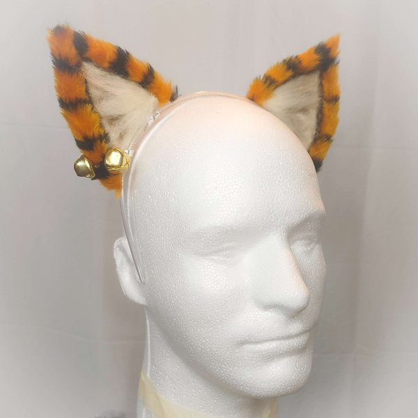 Tiger Cat Cosplay Ears With Bells