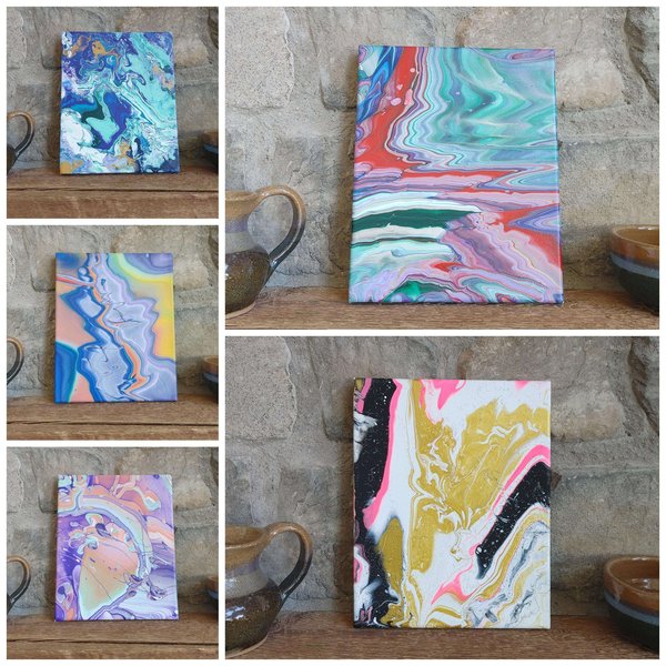 Acrylic Pour Canvases, 8"x10"