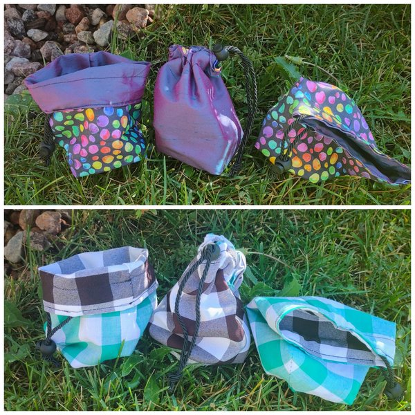 Reversible Drawstring Dice Bags